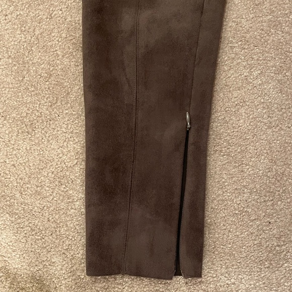 Zara Brown Suede Leggings - Picture 5 of 11